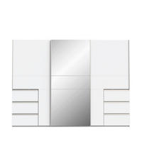 ORMAR S KLIZNIM VRATIMA bijela   - bijela/boje aluminija, Moderno, drvni materijal/metal (269,7/200,5/61cm) - Carryhome