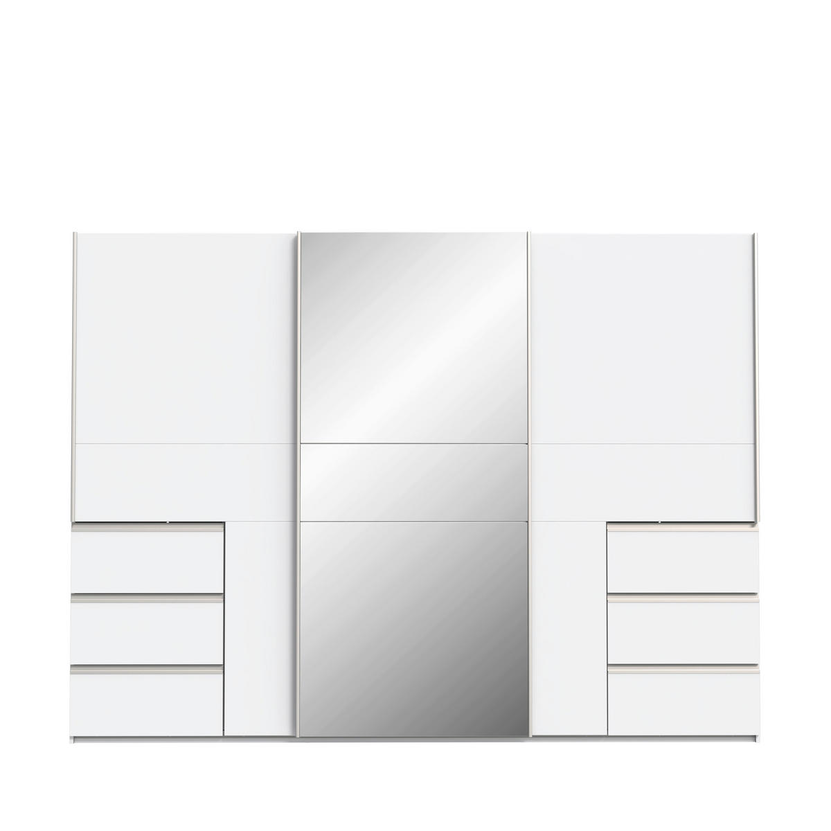 ORMAR S KLIZNIM VRATIMA bijela   - bijela/boje aluminija, Moderno, drvni materijal/metal (269,7/200,5/61cm) - Carryhome