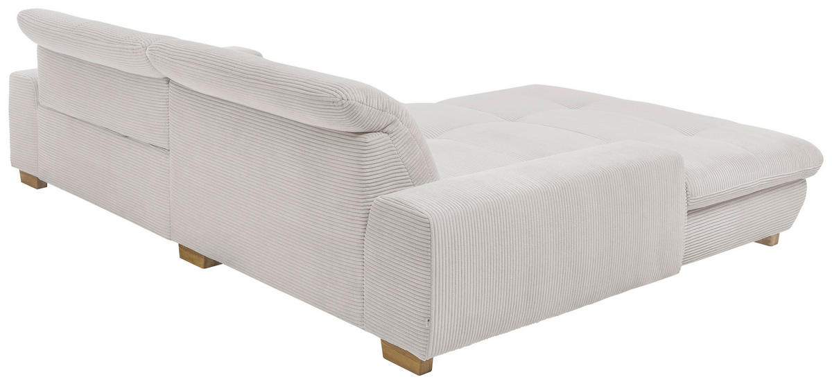 ECKSOFA Hellgrau Cord  - Eichefarben/Hellgrau, Design, Holz/Textil (198/276cm) - SetOne by Musterring