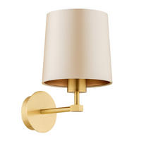 WANDLEUCHTE Princeton 27/16/22 cm   - Beige/Messingfarben, KONVENTIONELL, Textil/Metall (27/16/22cm)
