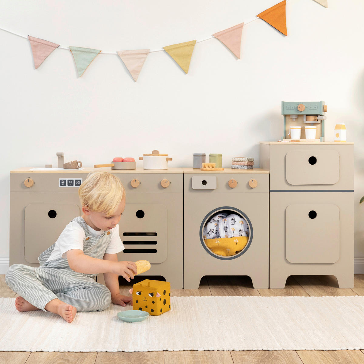 KINDERKÜCHE MIX & MATCH - Naturfarben/Grau, Basics, Holz/Holzwerkstoff (35/31,5/60cm) - MUSTERKIND