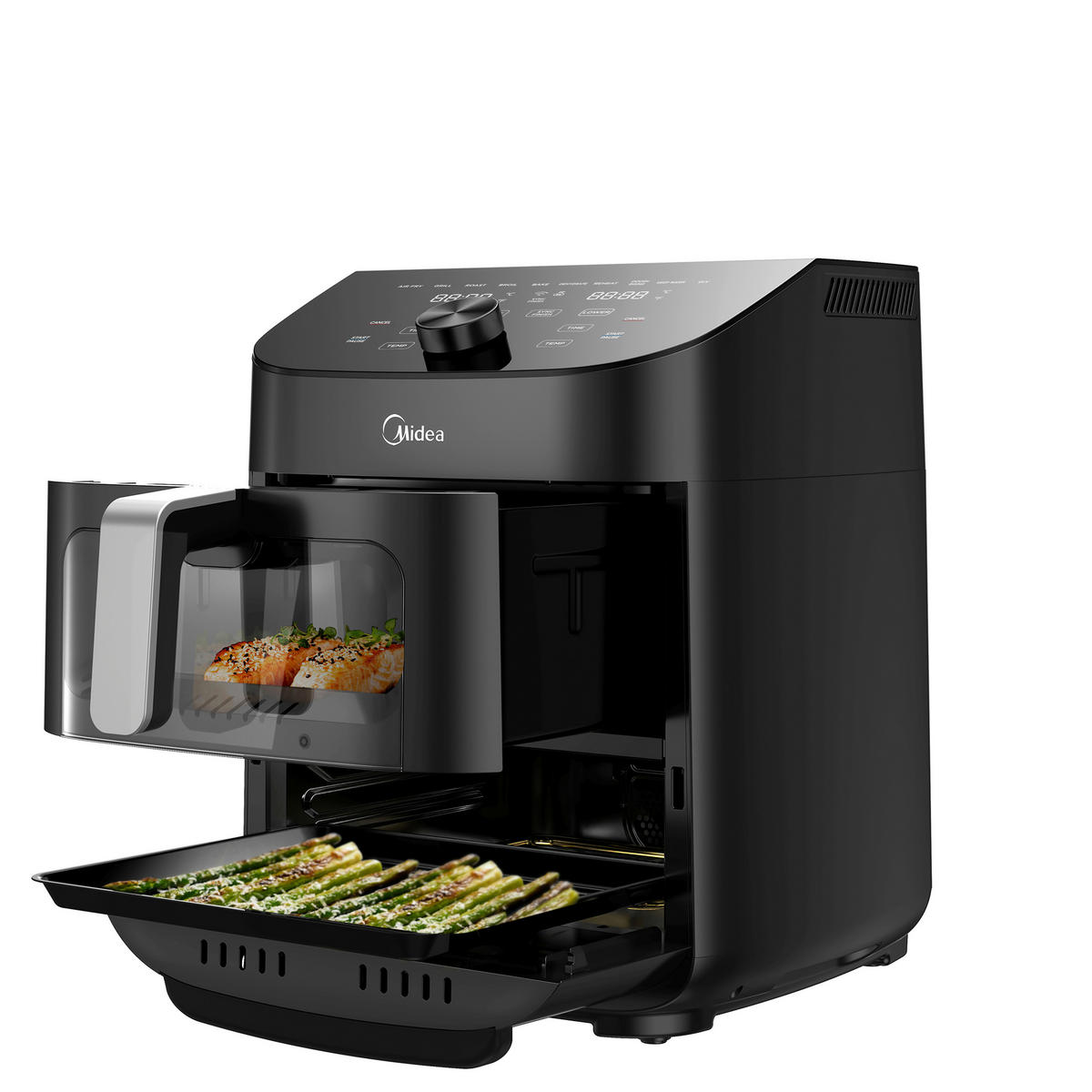 HEIßLUFTFRITTEUSE Airfryer MAD1100DADK 6,4 + 4,4 L  - Silberfarben/Schwarz, Basics, Kunststoff/Metall (42,5/40,5/32,5cm) - Midea