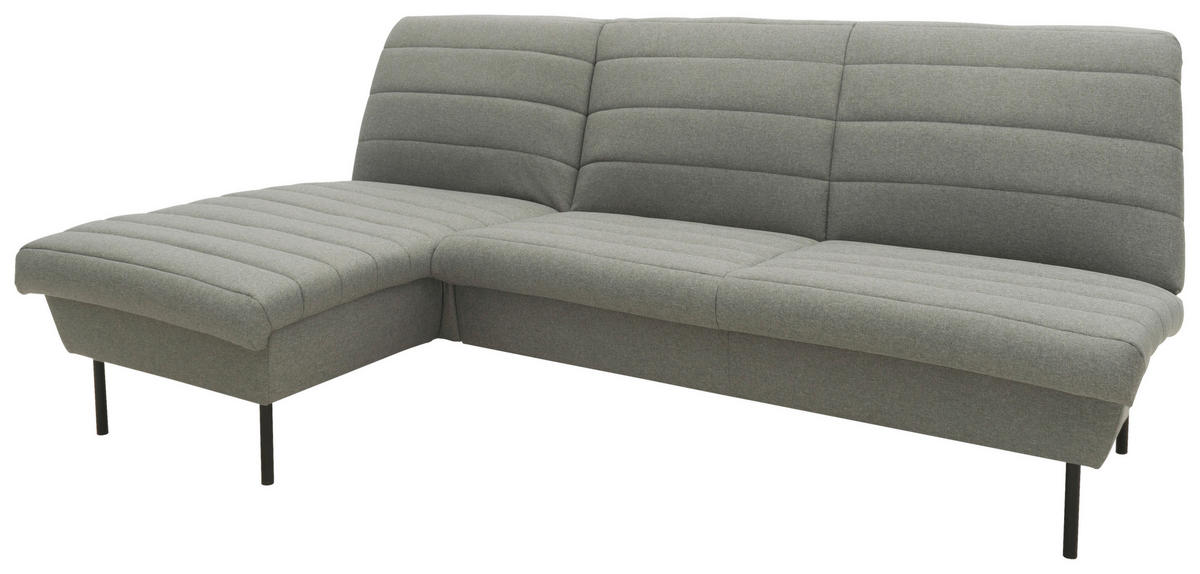 ECKSOFA in Webstoff Graubraun  168/214 cm  - Graubraun/Schwarz, Design, Textil/Metall (168/214cm) - LOOKS by W.Joop