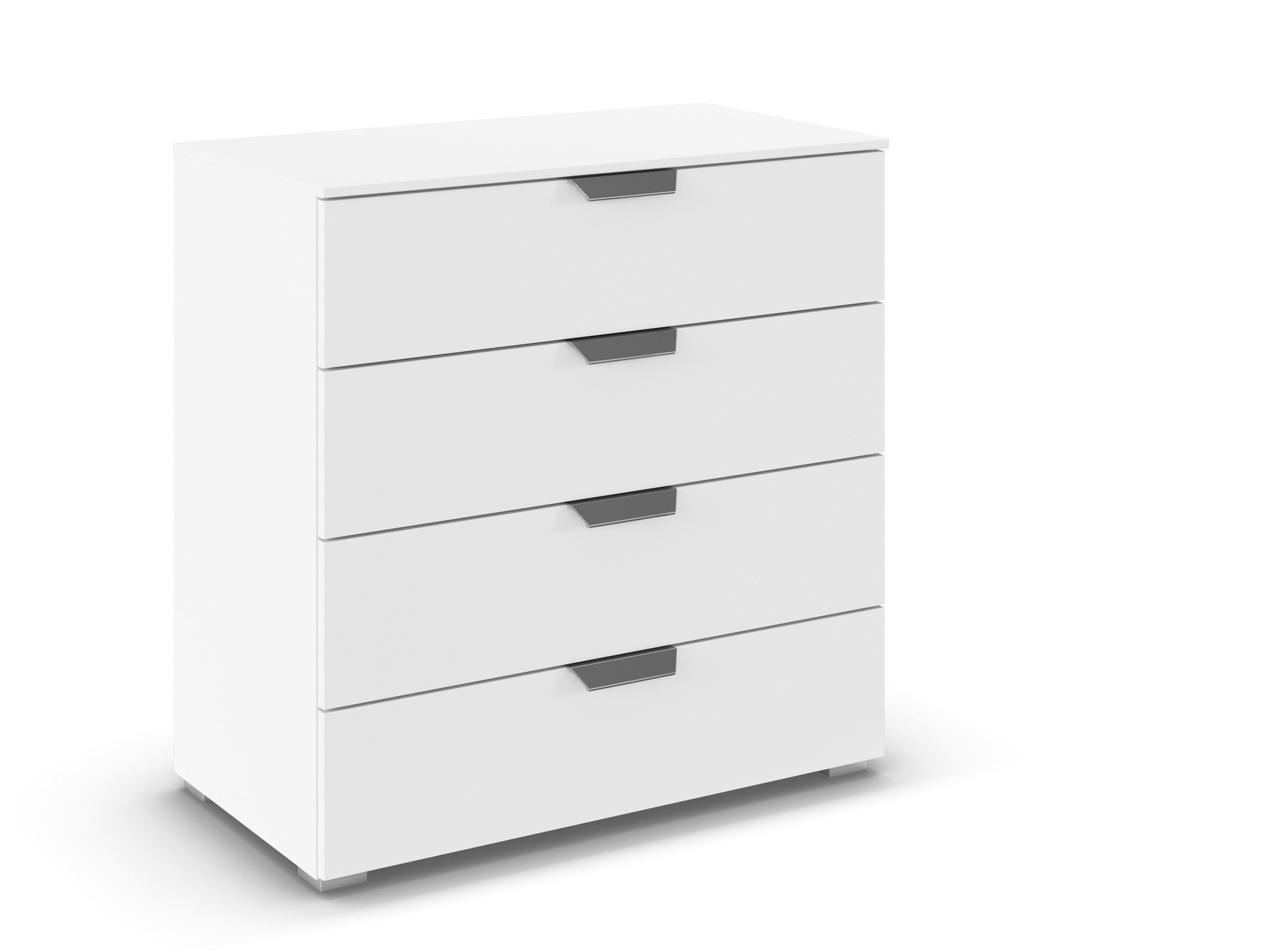 KOMMODE in 80/81/42 cm - Chromfarben/Weiß, Design, Holzwerkstoff/Metall (80/81/42cm) - Carryhome
