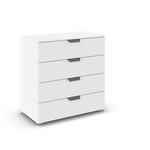 KOMMODE  in 80/81/42 cm  - Chromfarben/Weiß, Design, Holzwerkstoff/Metall (80/81/42cm) - Carryhome