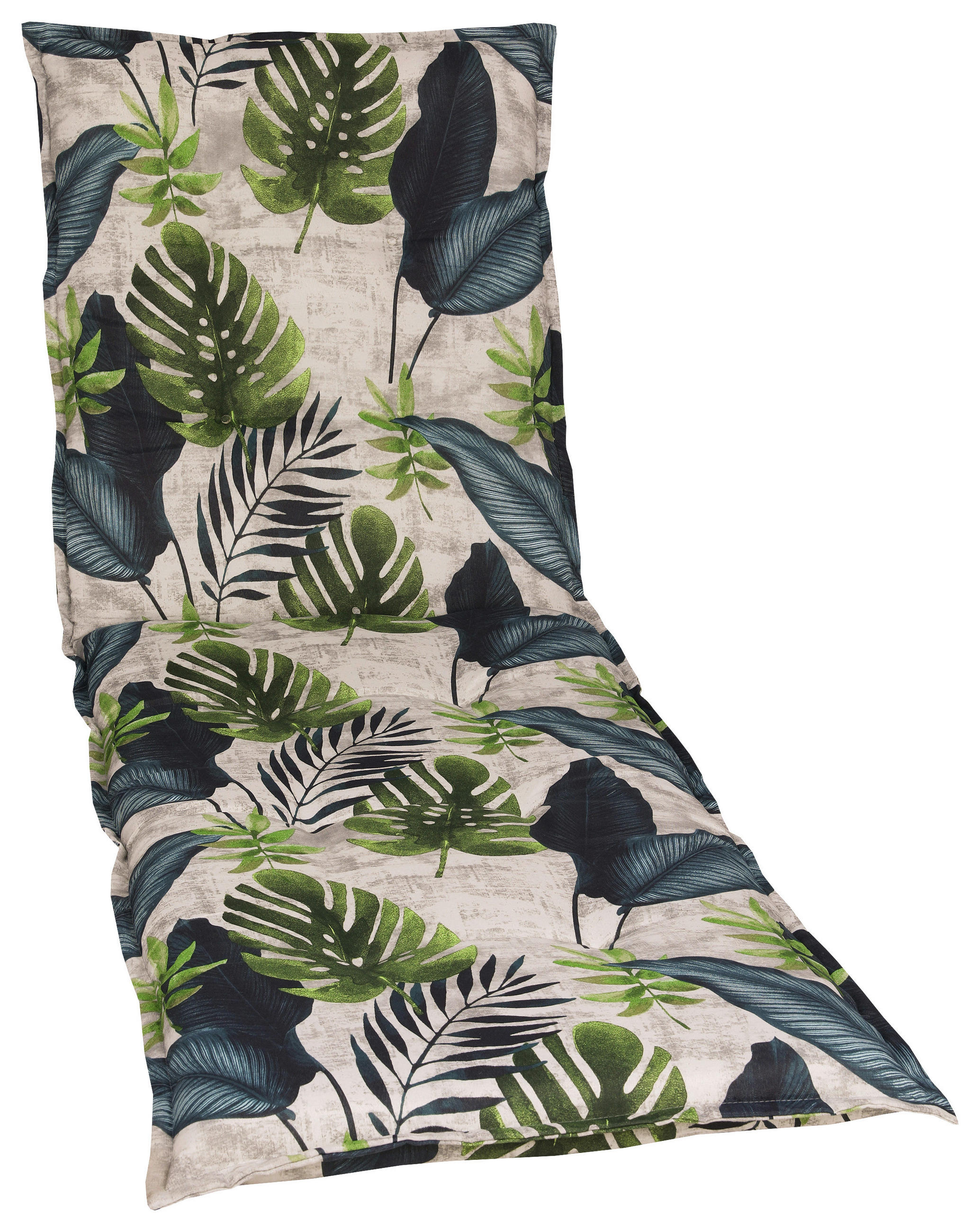 LIEGENAUFLAGE Blätter  - Blau/Hellgrau, Basics, Textil (60/8/190cm)