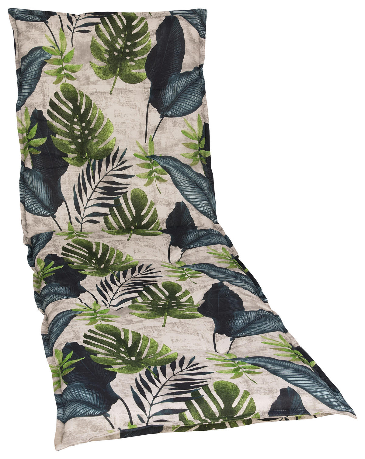 LIEGENAUFLAGE in Blau, Grün, Hellgrau Blätter  - Blau/Hellgrau, Basics, Textil (60/8/190cm)