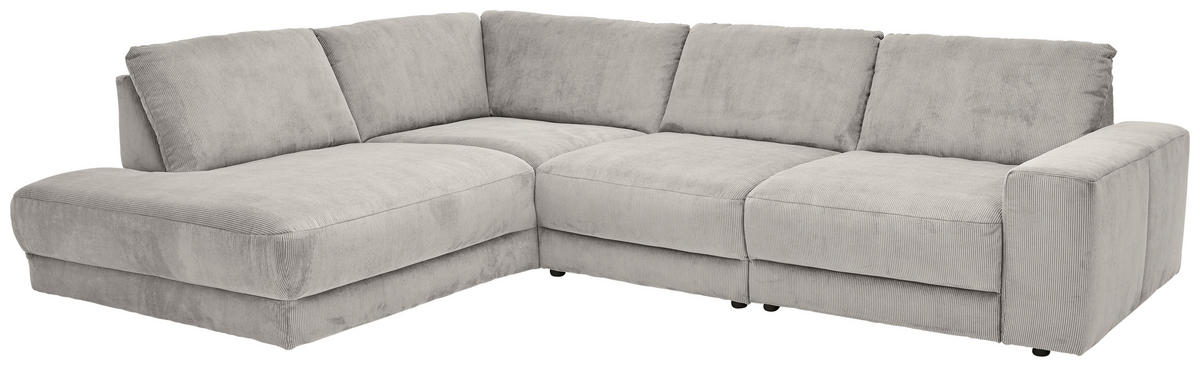 ECKSOFA in Feincord Hellgrau  242/316 cm  - Hellgrau/Schwarz, Design, Kunststoff/Textil (242/316cm) - Niels Andersson