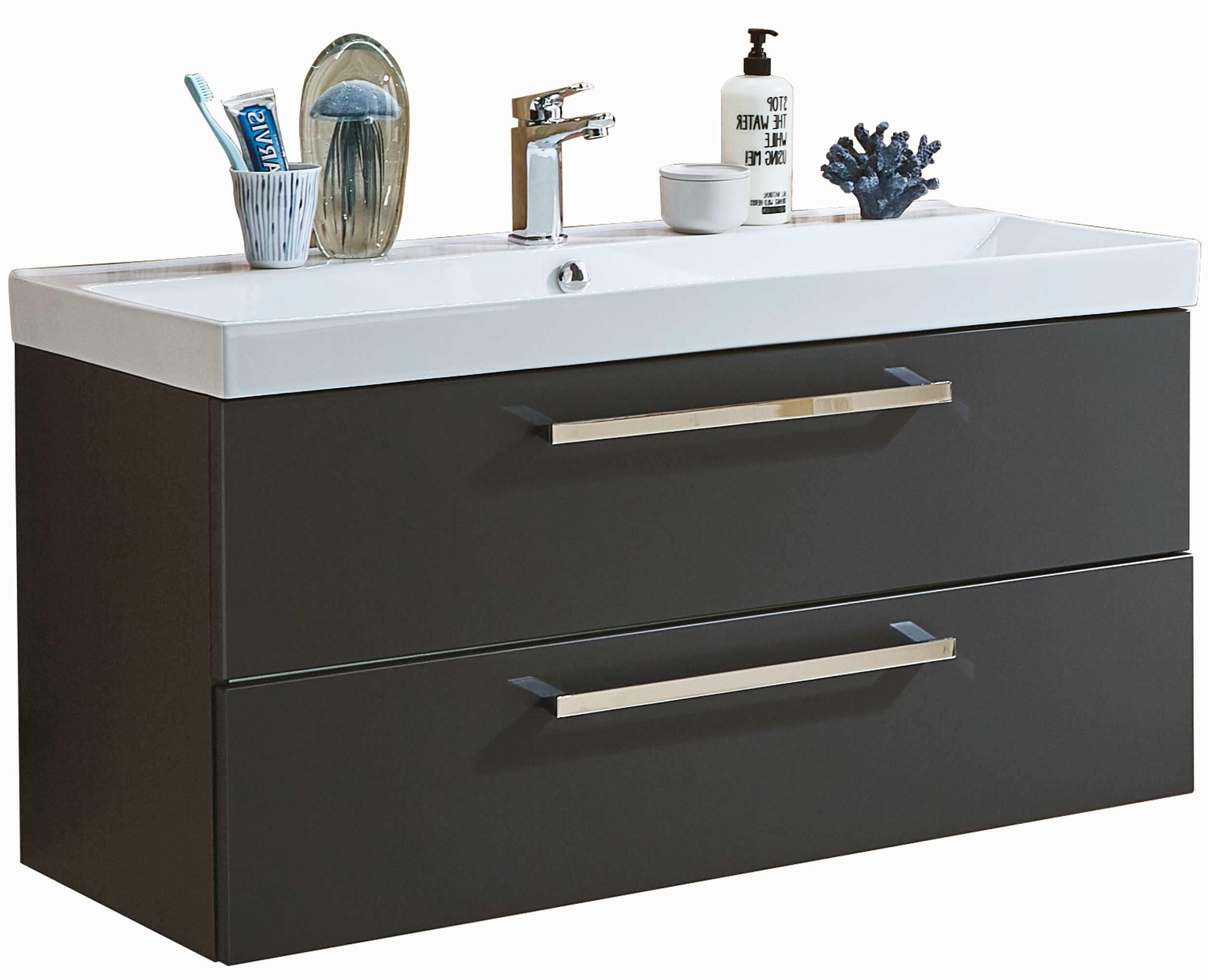 WASCHTISCHKOMBI 101 cm  - Chromfarben/Weiß, MODERN, Keramik/Holzwerkstoff (101cm) - Novel