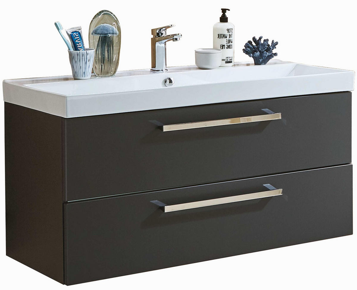 WASCHTISCHKOMBI 101 cm  - Chromfarben/Weiß, MODERN, Keramik/Holzwerkstoff (101cm) - Novel