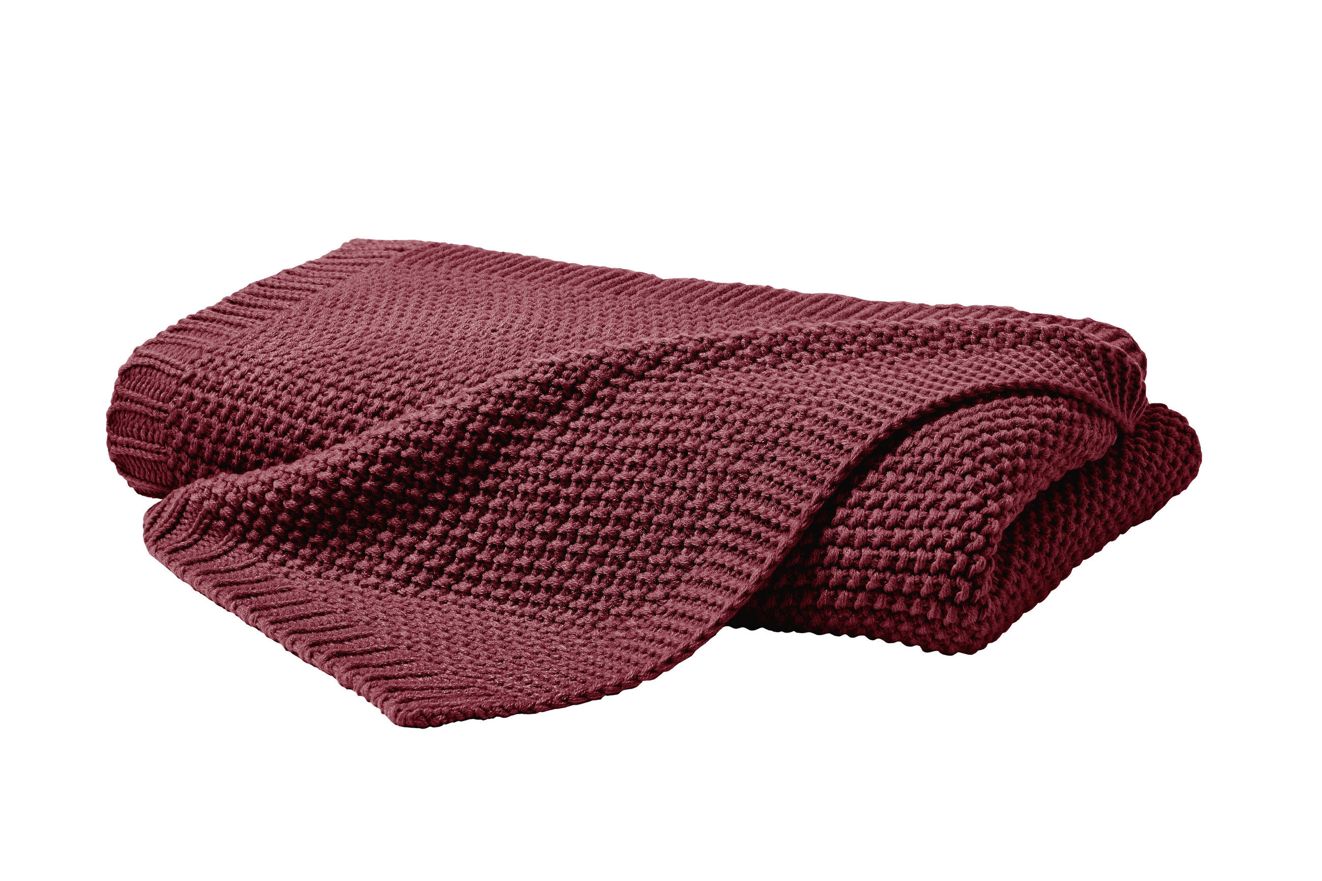 PLAID 130/170 cm - Weinrot, Basics, Textil (130/170cm)