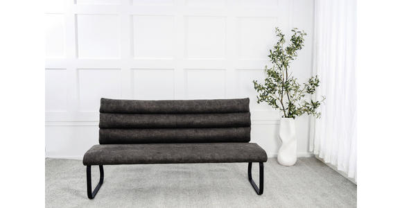 SITZBANK 180/94,5/70 cm Webstoff Braun  - Schwarz/Braun, Design, Textil/Metall (180/94,5/70cm) - Novel