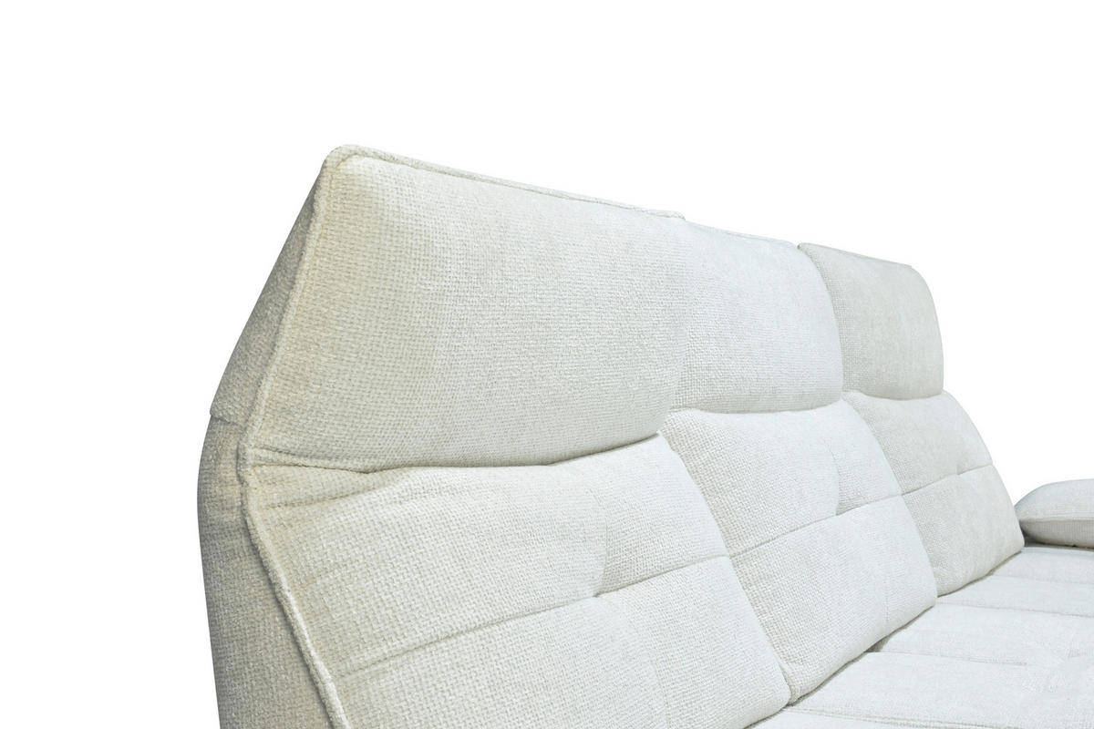 ECKSOFA Creme Chenille  - Creme/Schwarz, Design, Kunststoff/Textil (314/162cm) - Livetastic