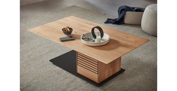 COUCHTISCH in Holz, Metall 120/70/42 cm - Erlefarben/Schwarz, Natur, Holz/Metall (120/70/42cm) - Valnatura