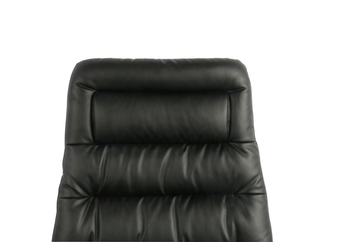 CHEFSESSEL Lederlook Schwarz  - Schwarz, MODERN, Kunststoff/Textil (67/113-122.5/78cm) - MID.YOU