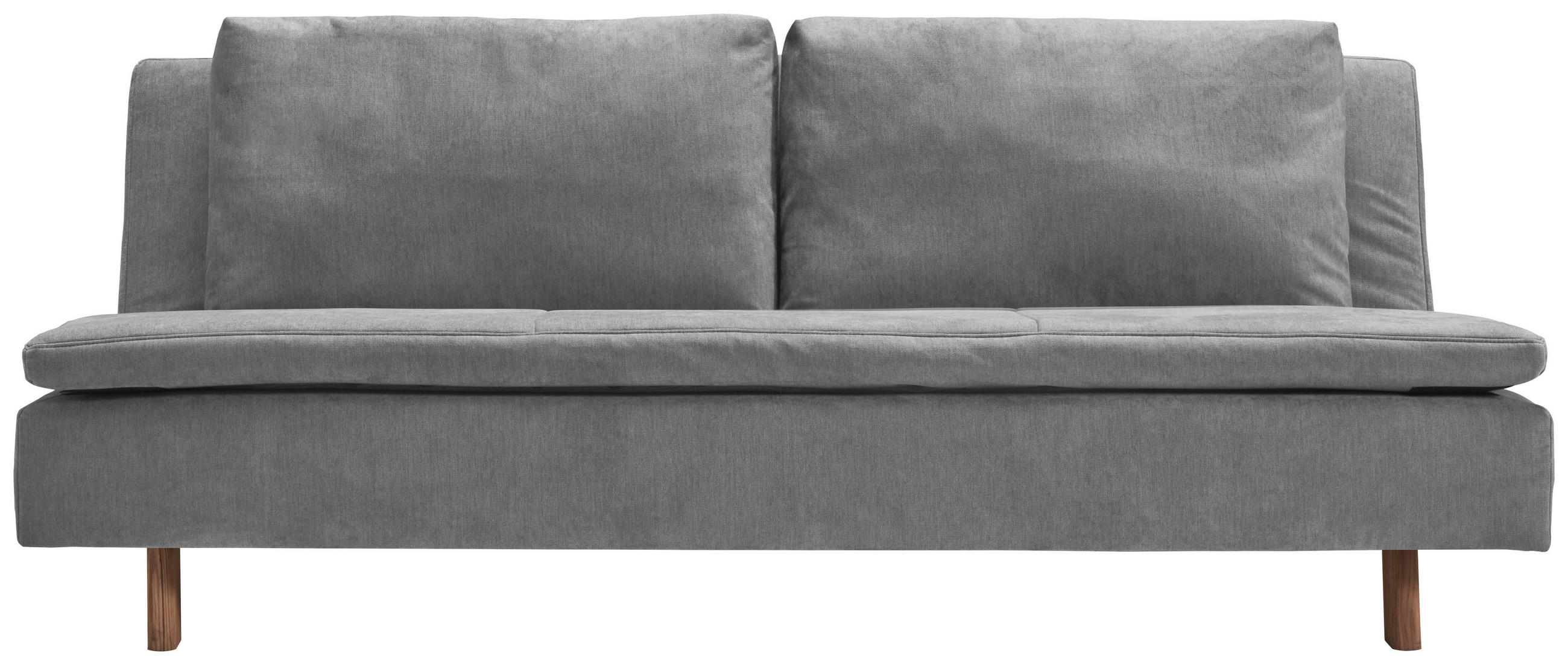 SCHLAFSOFA Flachgewebe Grau  - Eichefarben/Grau, KONVENTIONELL, Holz/Textil (205/85/98cm) - Carryhome