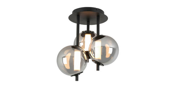 LED-DECKENLEUCHTE 45/49 cm - Chromfarben/Schwarz, Design, Glas/Kunststoff (45/49cm) - Dieter Knoll