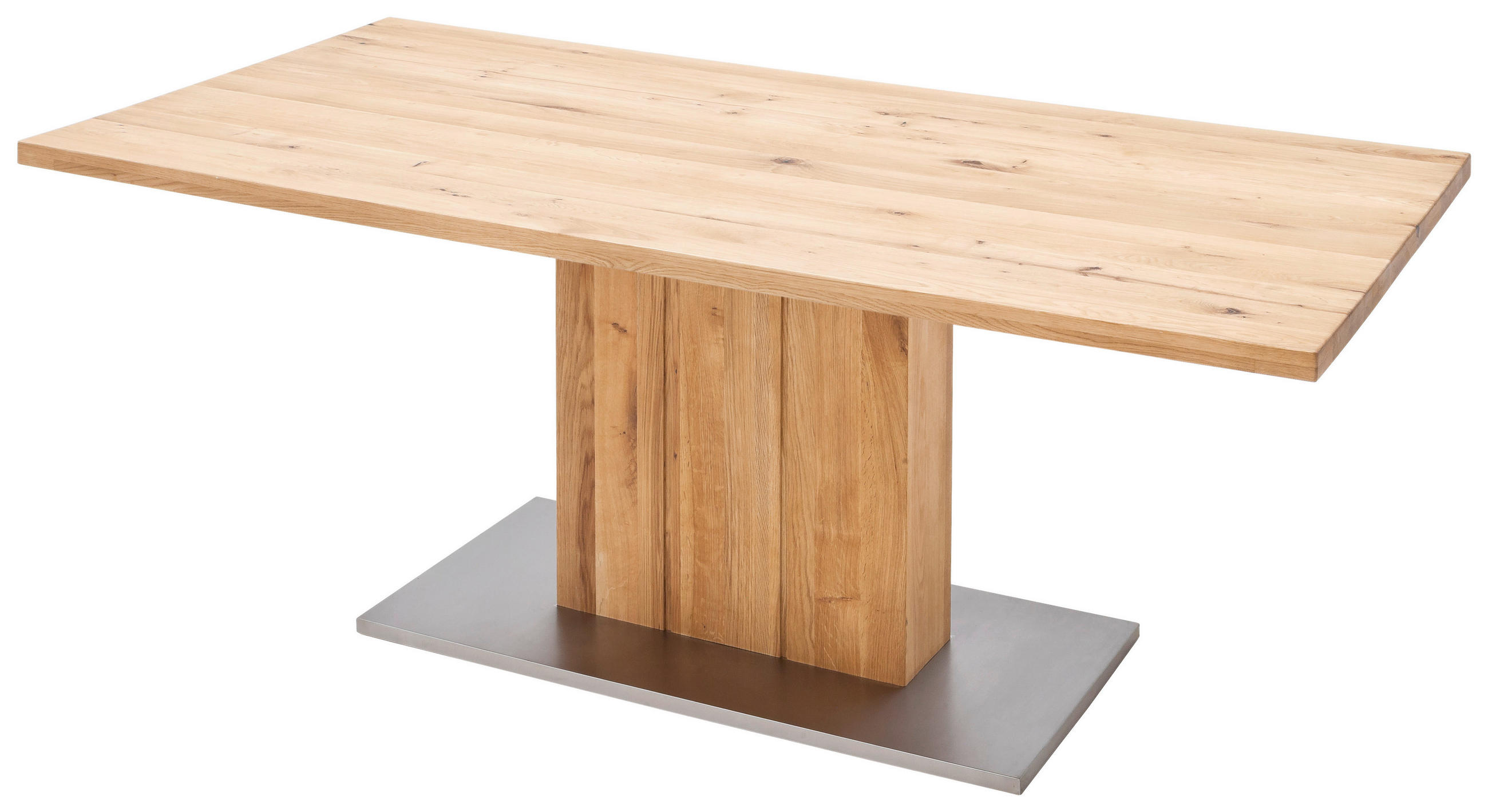 Esstisch Eiche Greta 220x100cm Eichefarben/edelstahlfarben