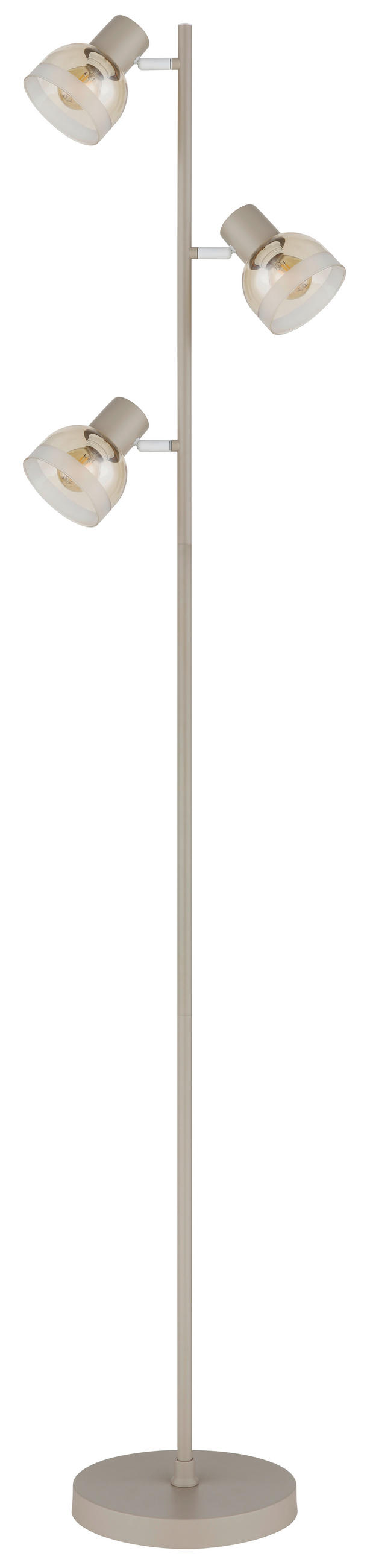 STEHLEUCHTE Kairo 25/23/154 cm  - Sandfarben/Schwarz, Design, Glas/Kunststoff (25/23/154cm) - Globo