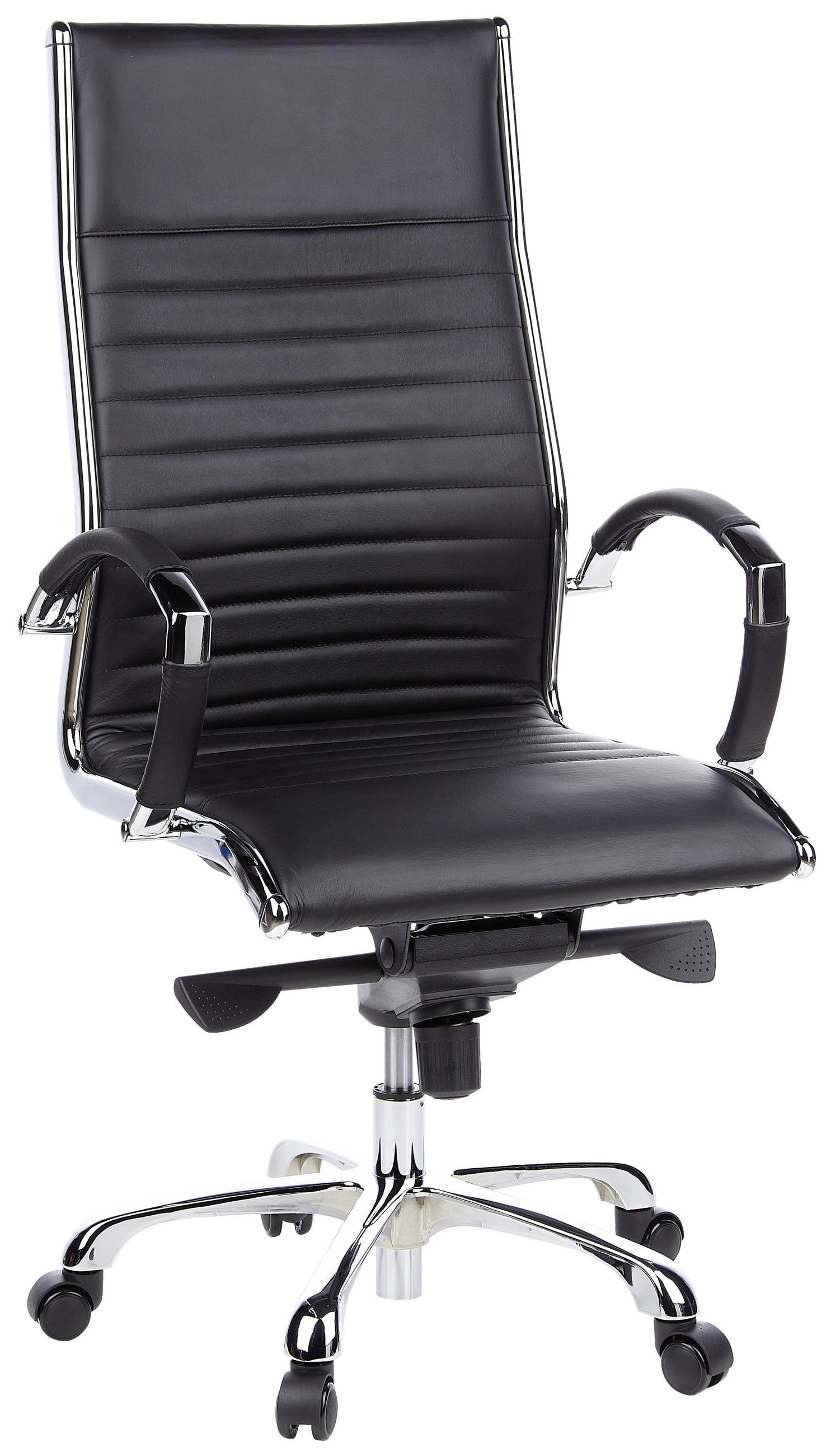DREHSTUHL Lederlook Schwarz  - Schwarz, MODERN, Leder/Kunststoff (60/125/50cm) - MID.YOU