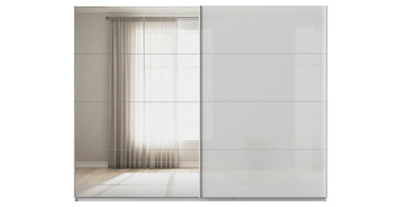 SCHWEBETÜRENSCHRANK  in Seidengrau  - Seidengrau/Alufarben, KONVENTIONELL, Glas/Holzwerkstoff (271/210/62cm) - Xora