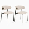 STUHL-SET 2 Stück  in Bouclé  - Sandfarben/Schwarz, MODERN, Textil/Metall (55/79,5/59cm) - MID.YOU