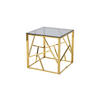 BEISTELLTISCH in Metall, Glas 55/55/55 cm  - Goldfarben/Grau, Design, Glas/Metall (55/55/55cm) - Livetastic