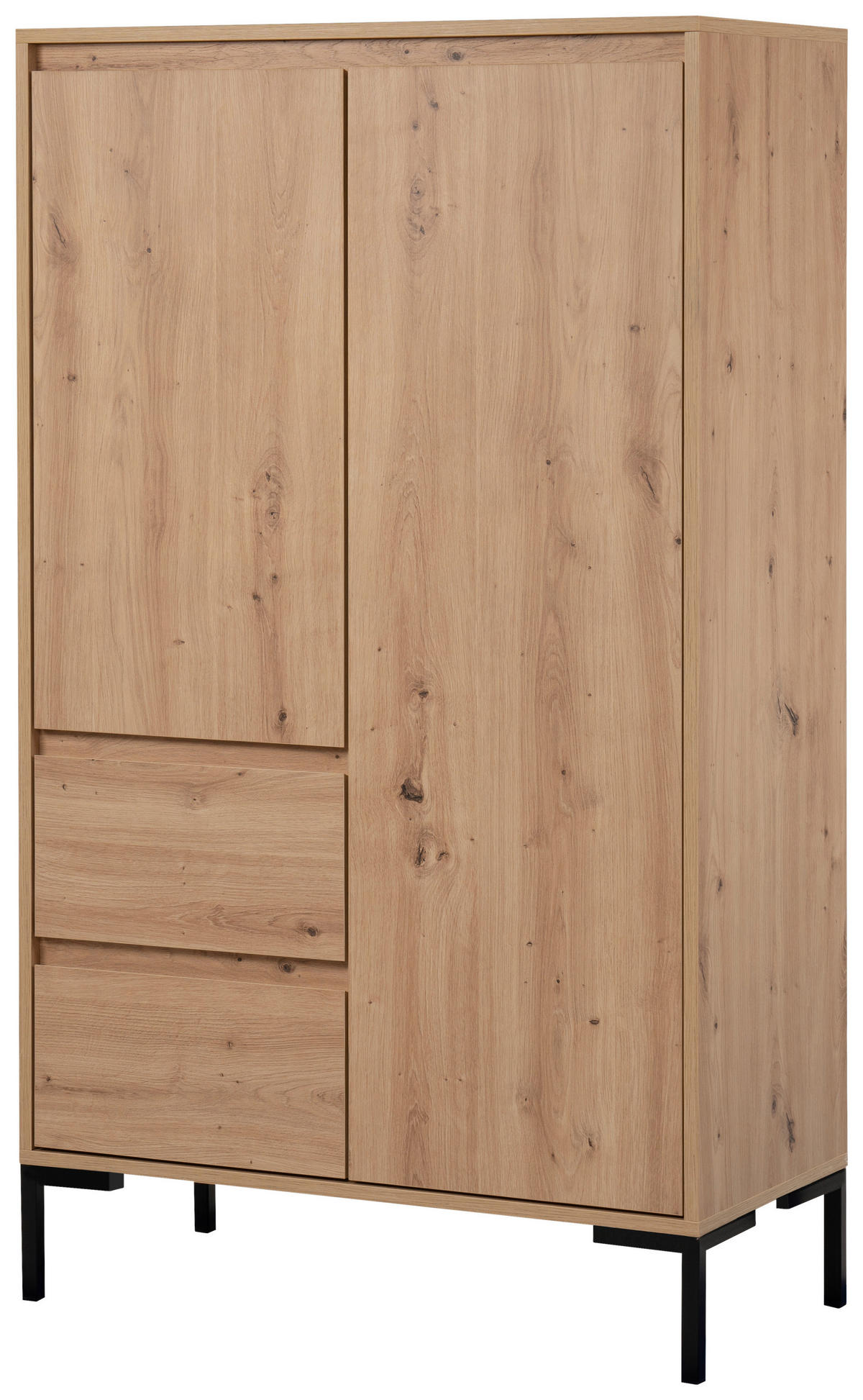 HIGHBOARD  in 81/139/40 cm  - Schwarz/Eiche Artisan, Design, Holzwerkstoff/Metall (81/139/40cm) - MID.YOU