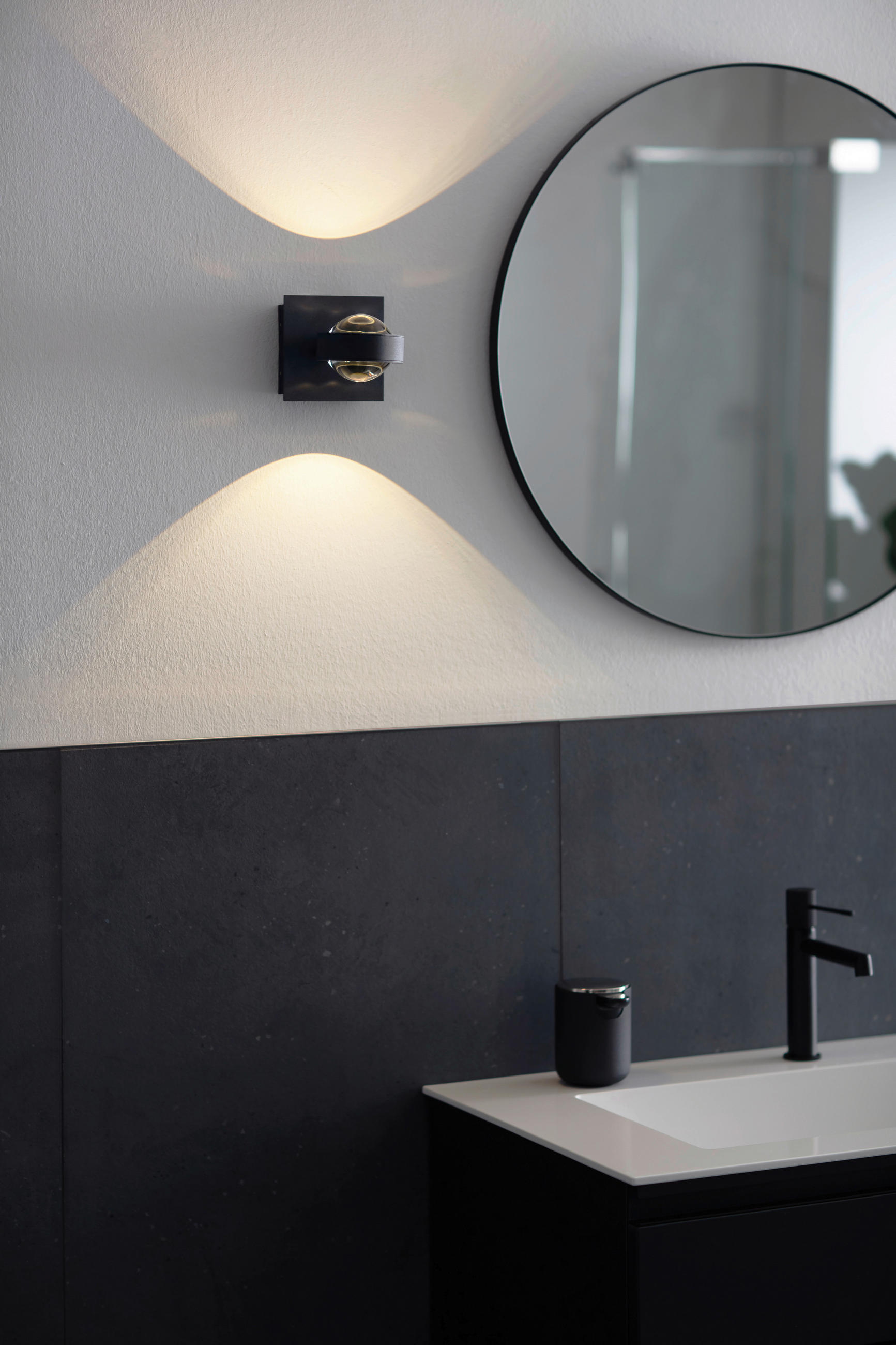 BADEZIMMER-WANDLEUCHTE   - Sandfarben/Schwarz, Design, Metall (12/12cm) - Schöner Wohnen