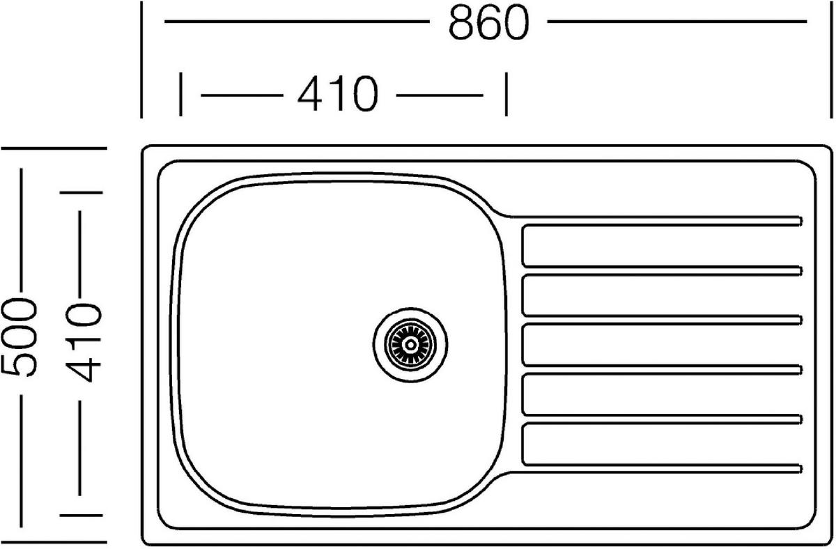 SPÜLE 1720DALLAS86X50  - Edelstahlfarben, Trend, Metall (86/17,5/50cm) - Respekta