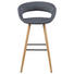 BARHOCKER Flachgewebe Dunkelgrau - Eichefarben/Dunkelgrau, Design, Holz/Textil (55/98/46,5cm) - Carryhome