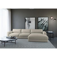 ECKSOFA in Cord Grau  - Schwarz/Grau, MODERN, Textil (303/84/176cm) - Trendmanufaktur