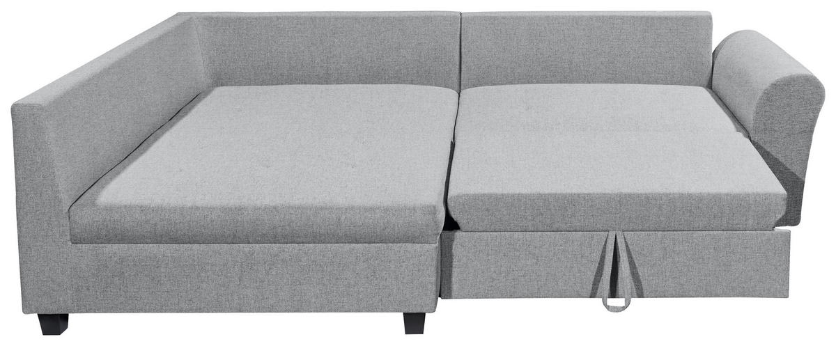 ECKSOFA in Webstoff Grau  - Schwarz/Grau, Modern, Kunststoff/Textil (175/252cm) - Livetastic