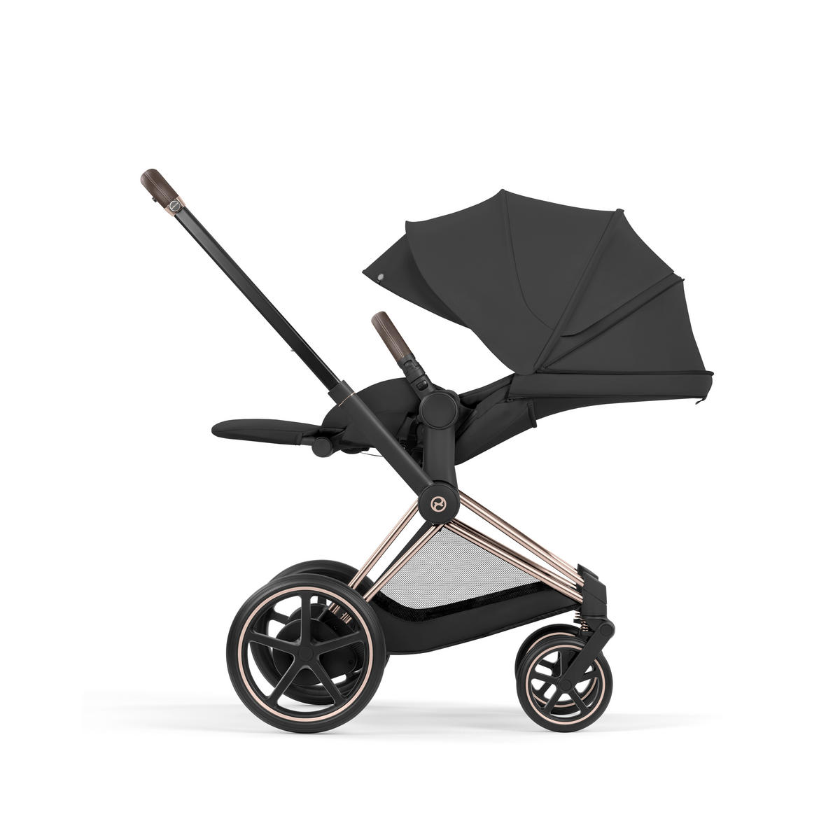KOMBIKINDERWAGEN  ePRIAM Comfort Rosegold  Sepia Black  - Roségold/Schwarz, Basics, Kunststoff/Textil (84-93,5/60/100-109cm) - cybex PLATINUM
