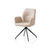 OTOČNÁ STOLIČKA, tkaná textília, béžová - čierna/béžová, Modern, kov/textil (59/88/58cm) - Livetastic