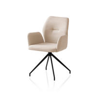 OTOČNÁ STOLIČKA, tkaná textília, béžová - čierna/béžová, Modern, kov/textil (59/88/58cm) - Livetastic