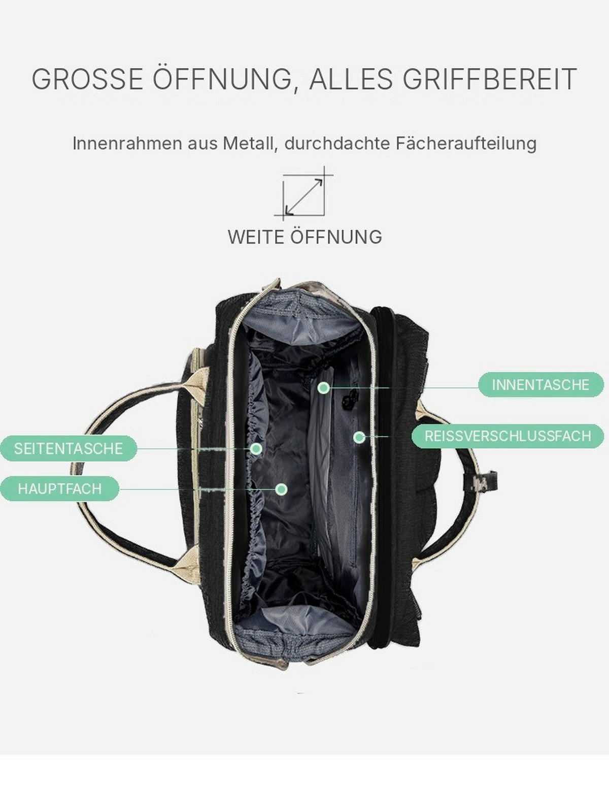 WICKELRUCKSACK Stella Bag Basic  - Schwarz, Basics, Textil (30/40/21cm)
