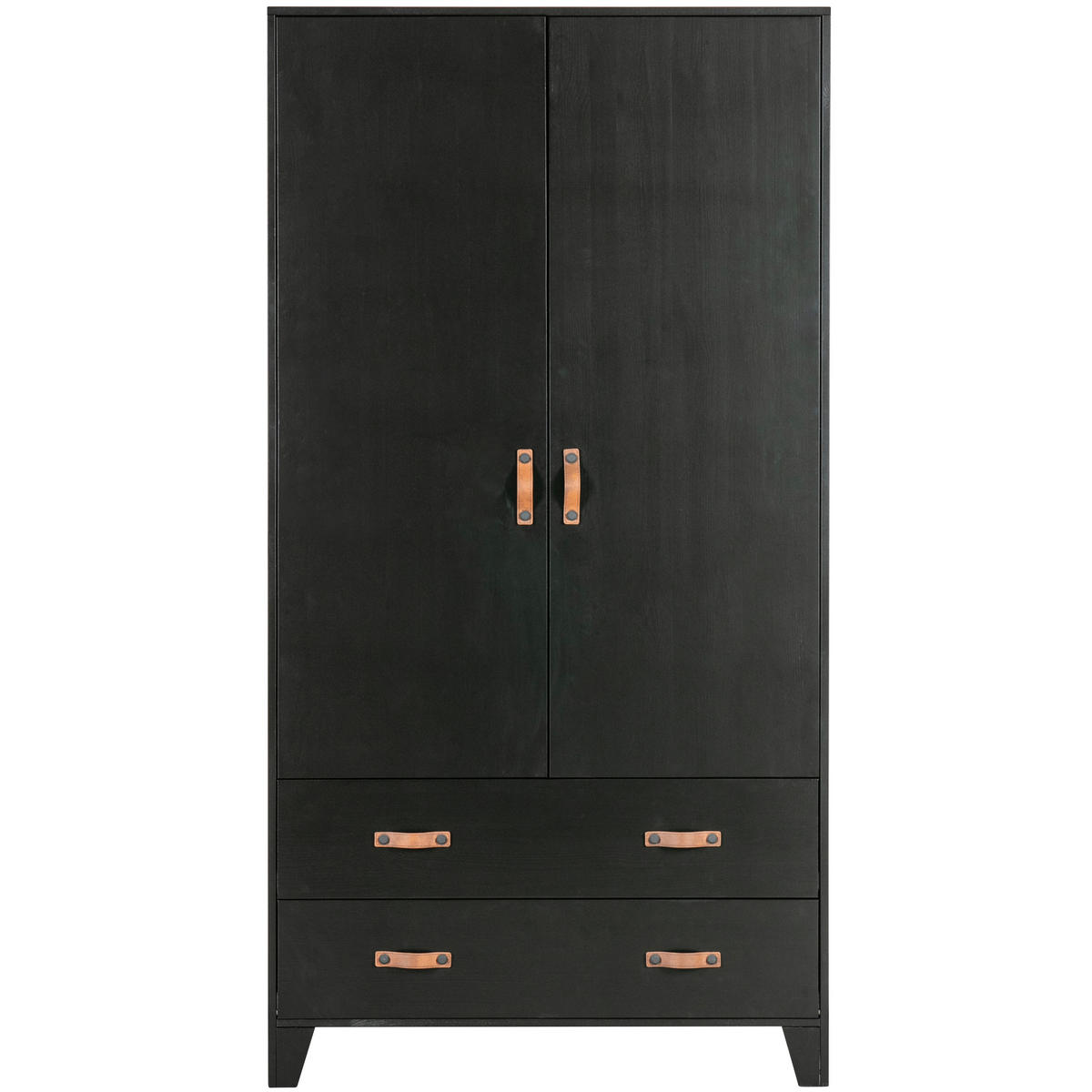 DREHTÜRENSCHRANK  in Schwarz  - Schwarz, Basics, Holz (94/180/40cm) - MID.YOU
