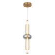 LED-HÄNGELEUCHTE Musica 13/180 cm  - Bernsteinfarben/Grau, LIFESTYLE, Glas/Metall (13/180cm) - Novel