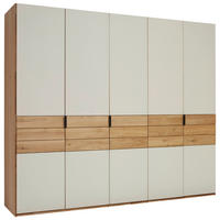 DREHTÜRENSCHRANK  in Eichefarben, Kaschmir  - Kaschmir/Eichefarben, Natur, Glas/Holz (251,8/214/62cm) - Valnatura