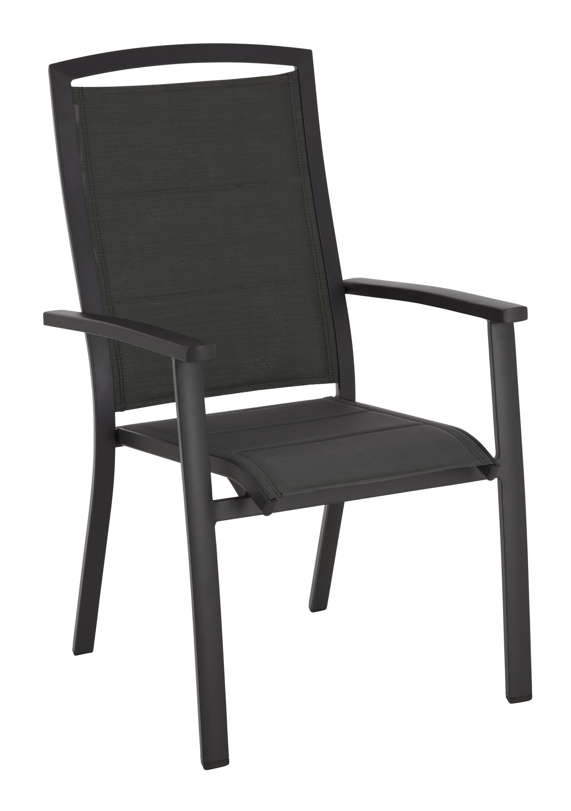 Stapelsessel in Metall, Textil Anthrazit