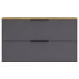 HÄNGESCHUHSCHRANK 140/82/19 cm  - Eichefarben/Anthrazit Hochglanz, Design, Holzwerkstoff/Metall (140/82/19cm) - Xora