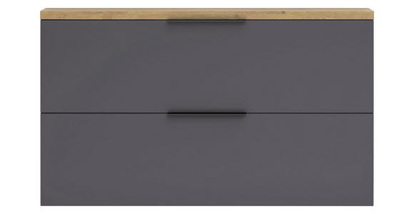 HÄNGESCHUHSCHRANK 140/82/19 cm - Eichefarben/Anthrazit Hochglanz, Design, Holzwerkstoff/Metall (140/82/19cm) - Xora