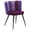 STUHL Samt Lila  - Lila/Schwarz, Design, Textil/Metall (58,5/79/55,5cm) - home24
