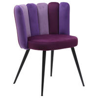 STUHL Samt Lila  - Lila/Schwarz, Design, Textil/Metall (58,5/79/55,5cm) - home24