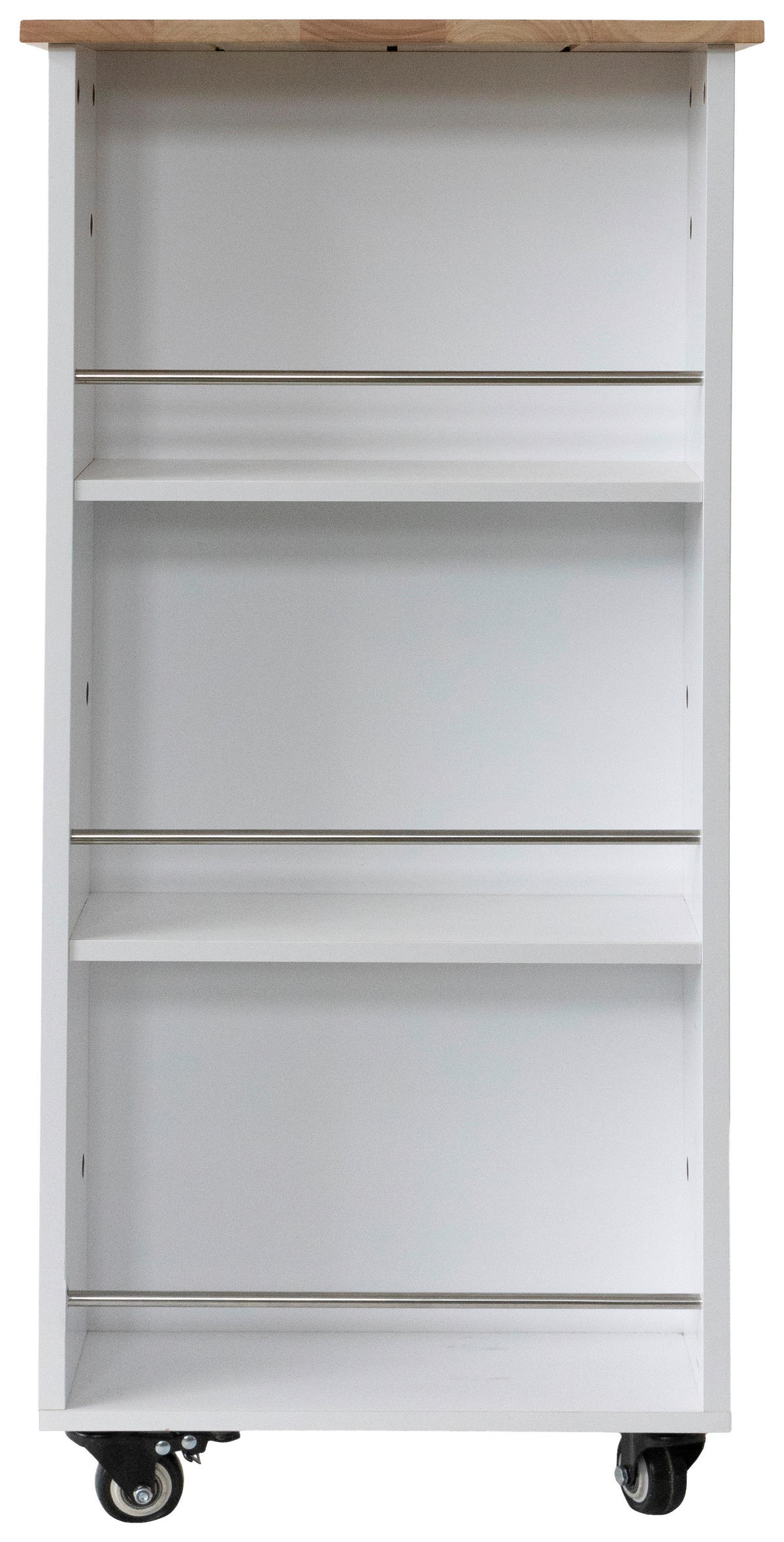 SERVIERWAGEN in Weiß  - Silberfarben/Schwarz, Basics, Holz/Holzwerkstoff (68/89/40cm) - MID.YOU