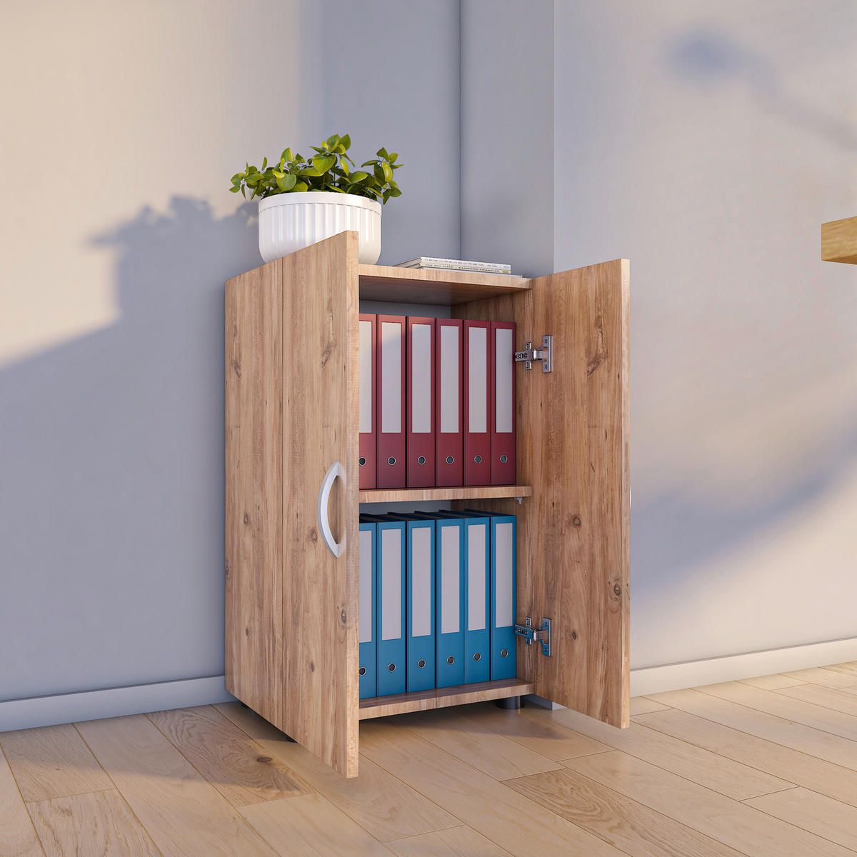AKTENSCHRANK 49/74/34 cm  - Honigeiche, Modern, Holzwerkstoff (49/74/34cm) - MID.YOU