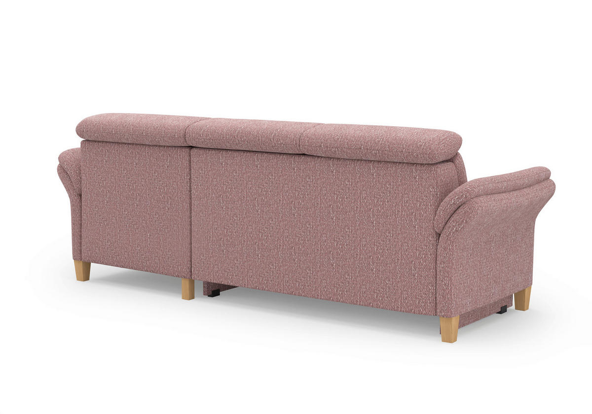 ECKSOFA GLENDALE E Aubergine Chenille  - Eichefarben/Aubergine, KONVENTIONELL, Holz/Textil (253/166cm) - Sit & More