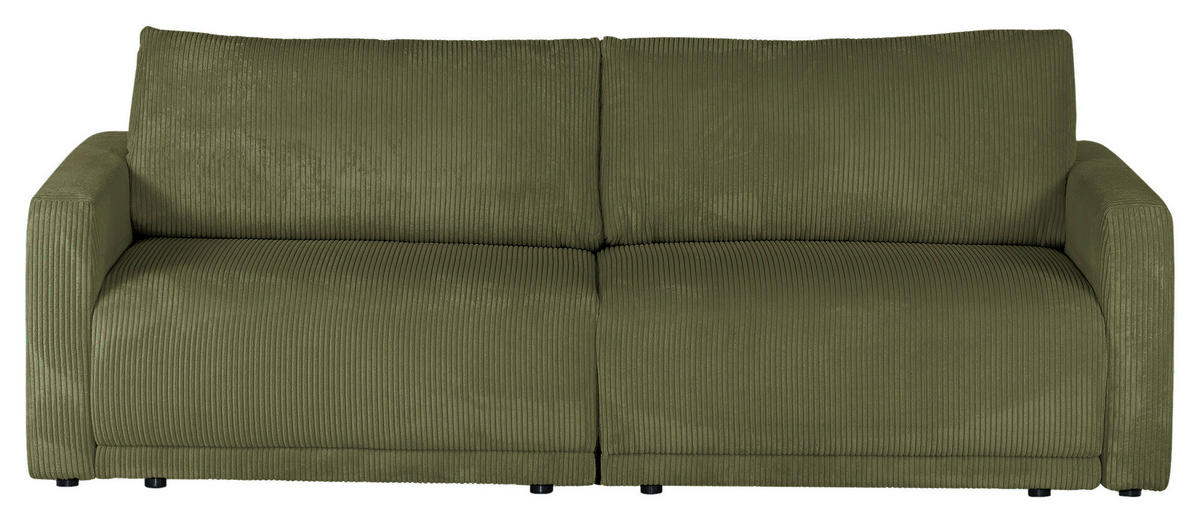 2,5-SITZER in Cord Olivgrün  - Schwarz/Olivgrün, Design, Kunststoff/Textil (240/70/125cm) - Xora