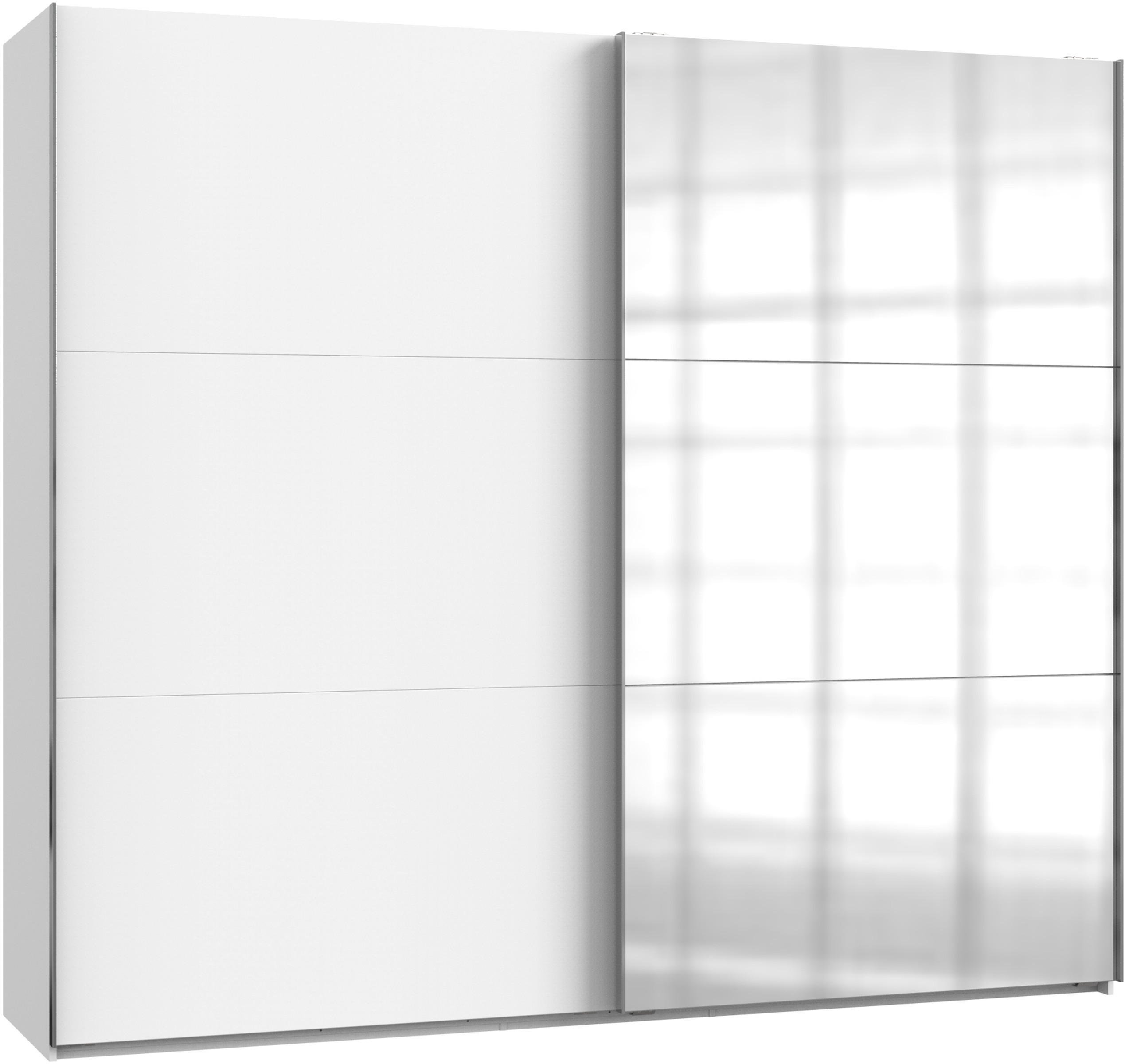 SCHWEBETÜRENSCHRANK in Weiss  - Chromfarben/Weiss, Modern, Holzwerkstoff (250/216/65cm) - MID.YOU